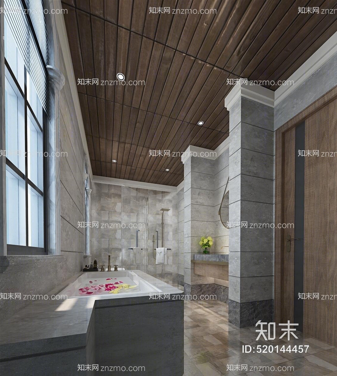 中式卫生间3D模型下载【ID:520144457】