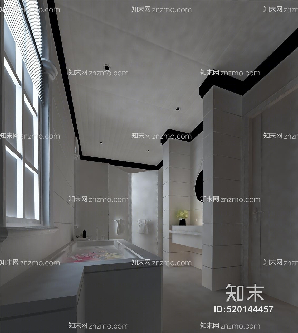 中式卫生间3D模型下载【ID:520144457】