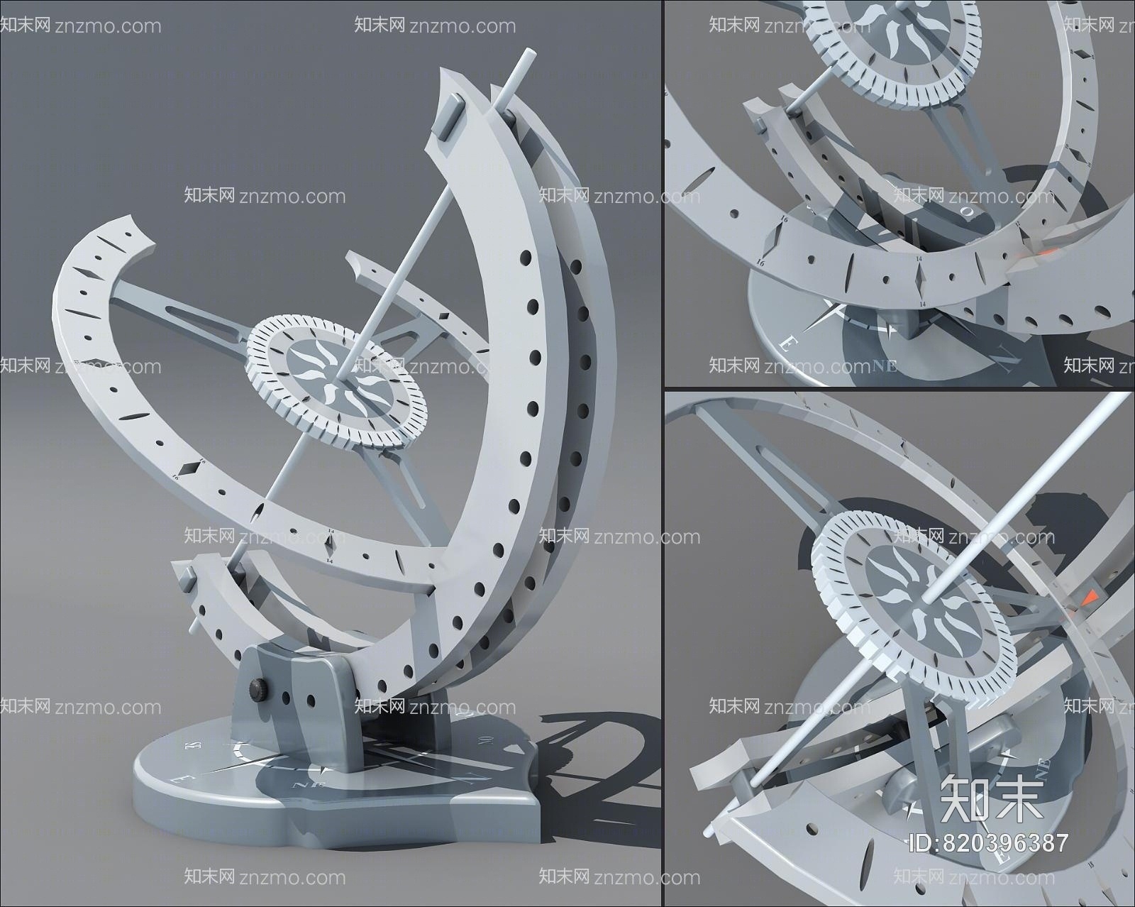 日晷3D模型下载【ID:820396387】
