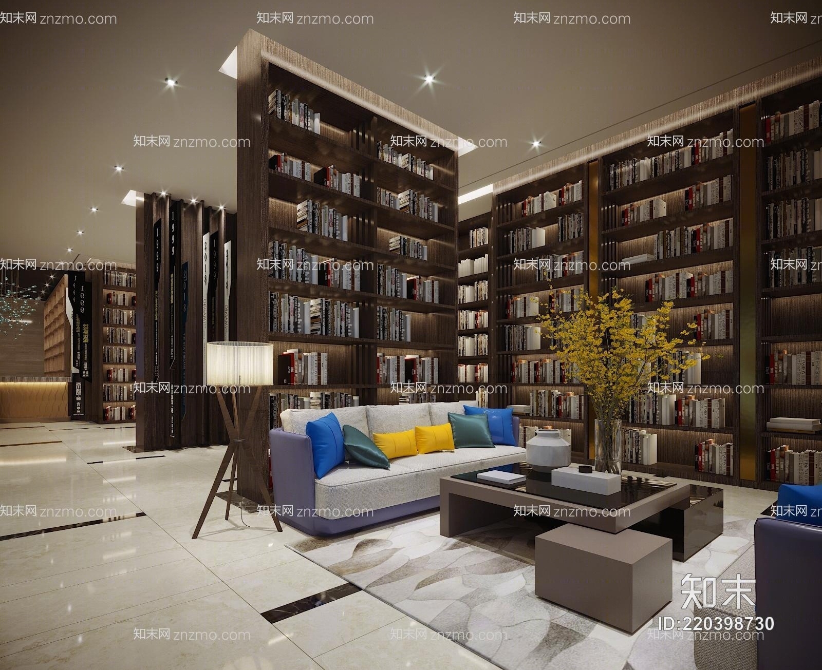 现代休闲阅读区模型3D模型下载【ID:220398730】