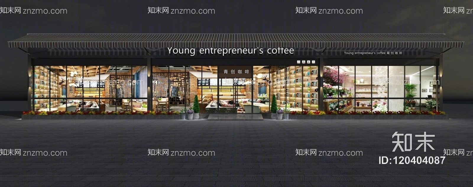 咖工业风啡店门头3D模型下载【ID:120404087】