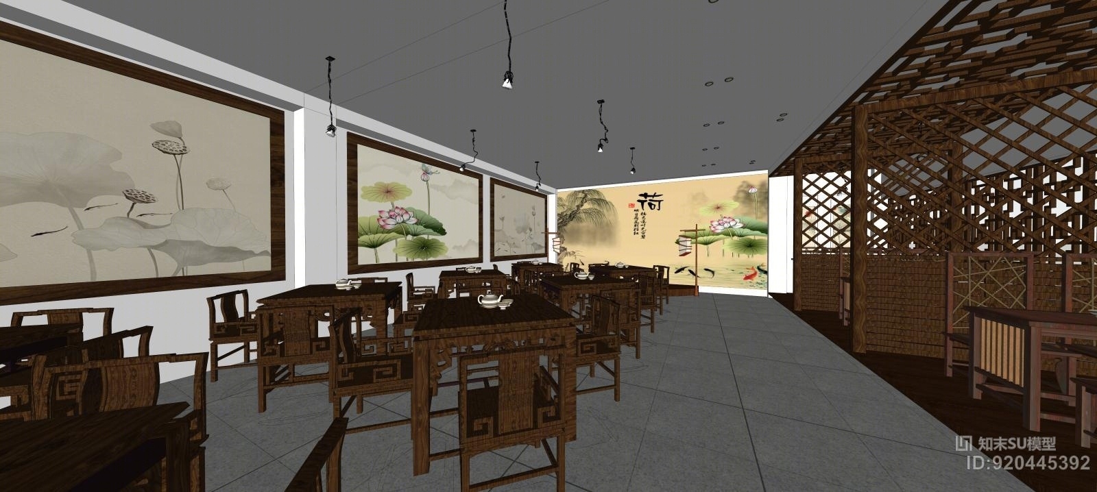茶室SU模型下载【ID:920445392】