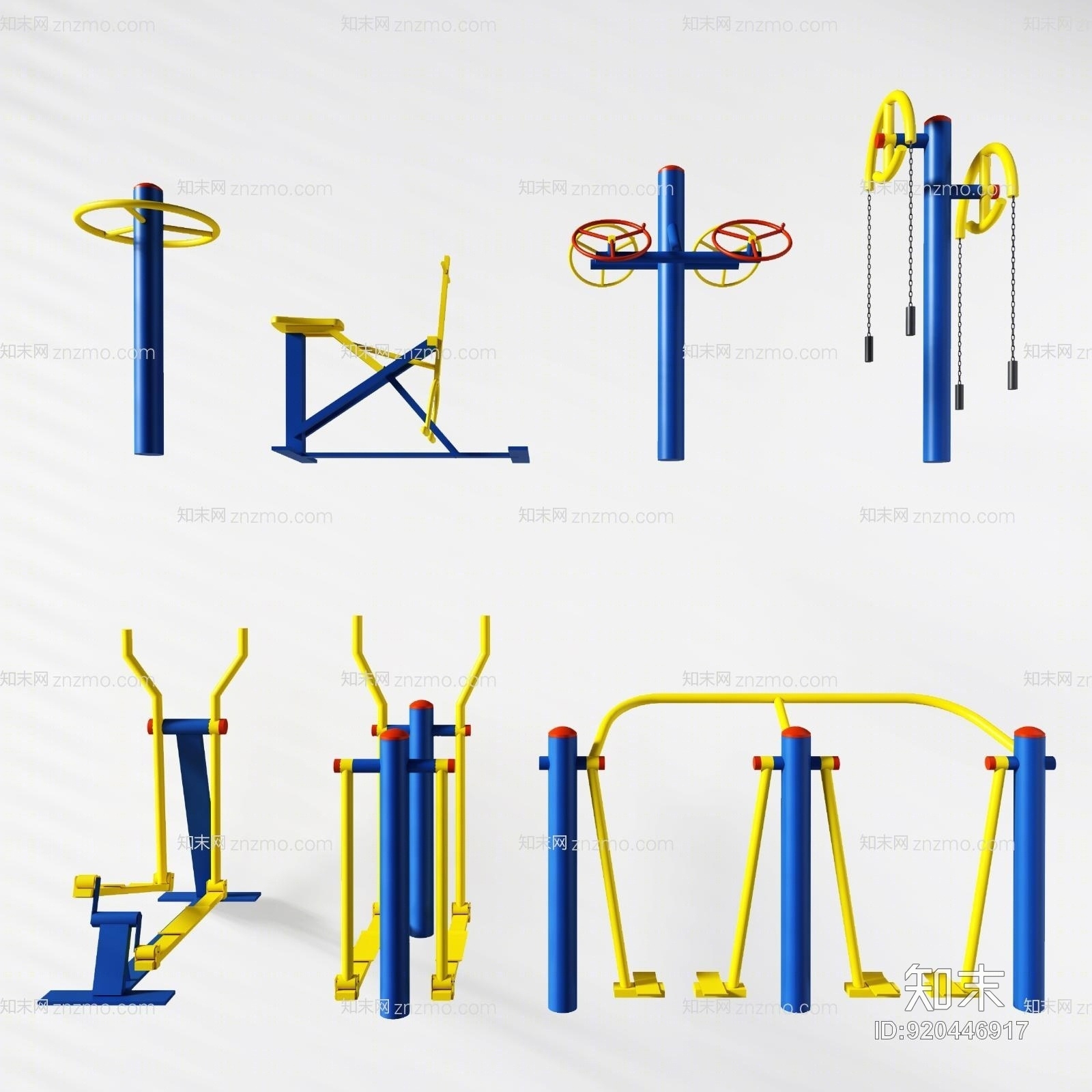 户外健身器材3D模型下载【ID:920446917】