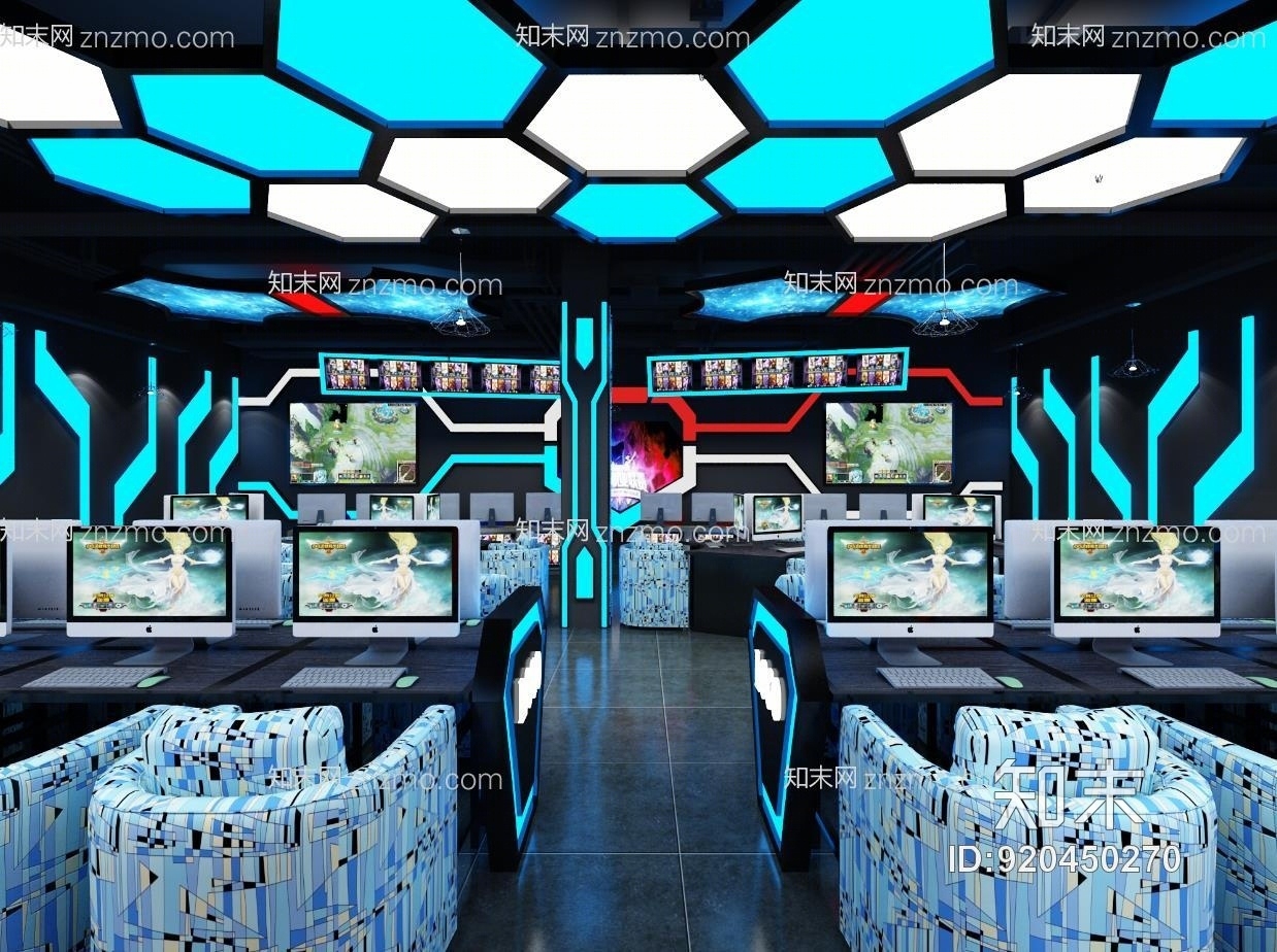 科技感网咖模型3D模型下载【ID:920450270】