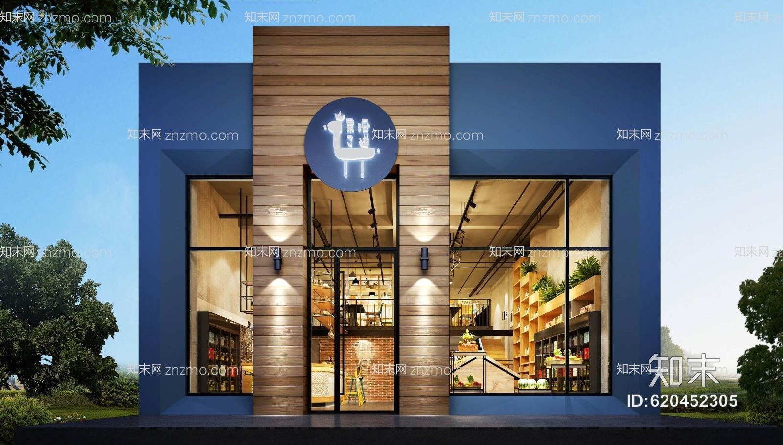 工业风水果店3D模型下载【ID:620452305】