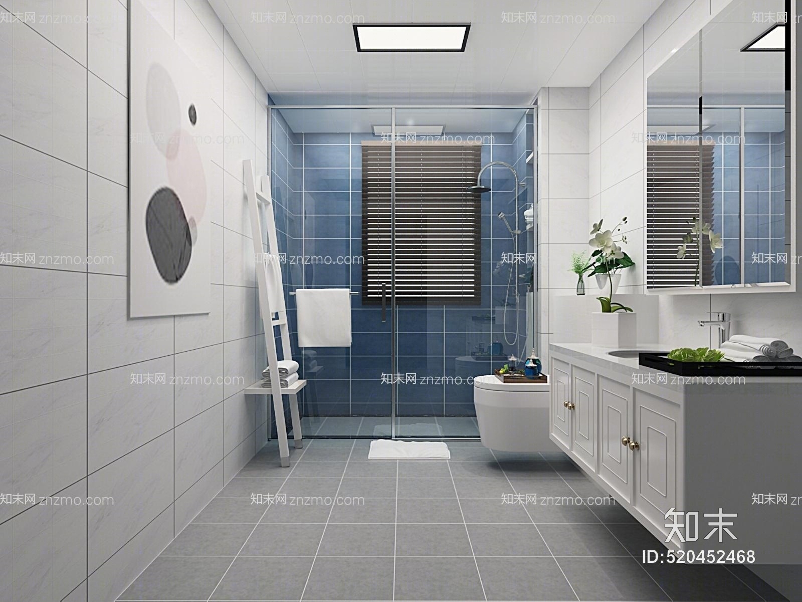 北欧卫生间模型3D模型下载【ID:520452468】