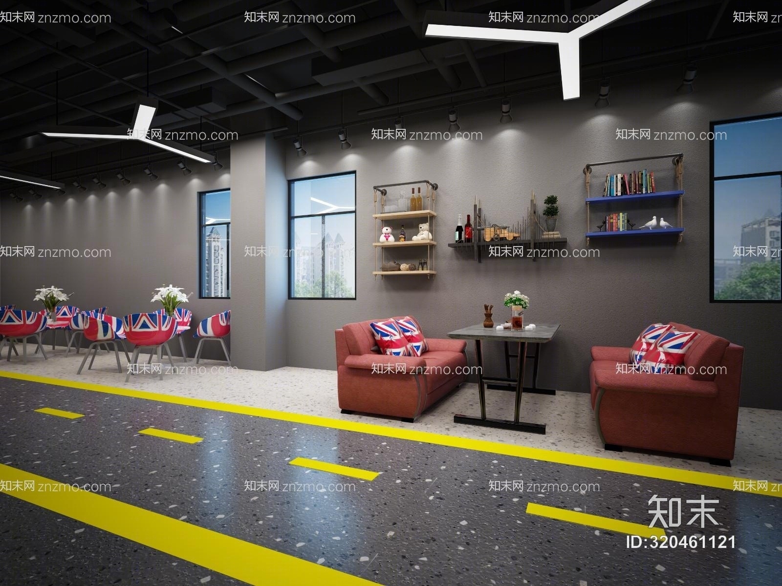 现代工业风洽谈室3D模型下载【ID:320461121】