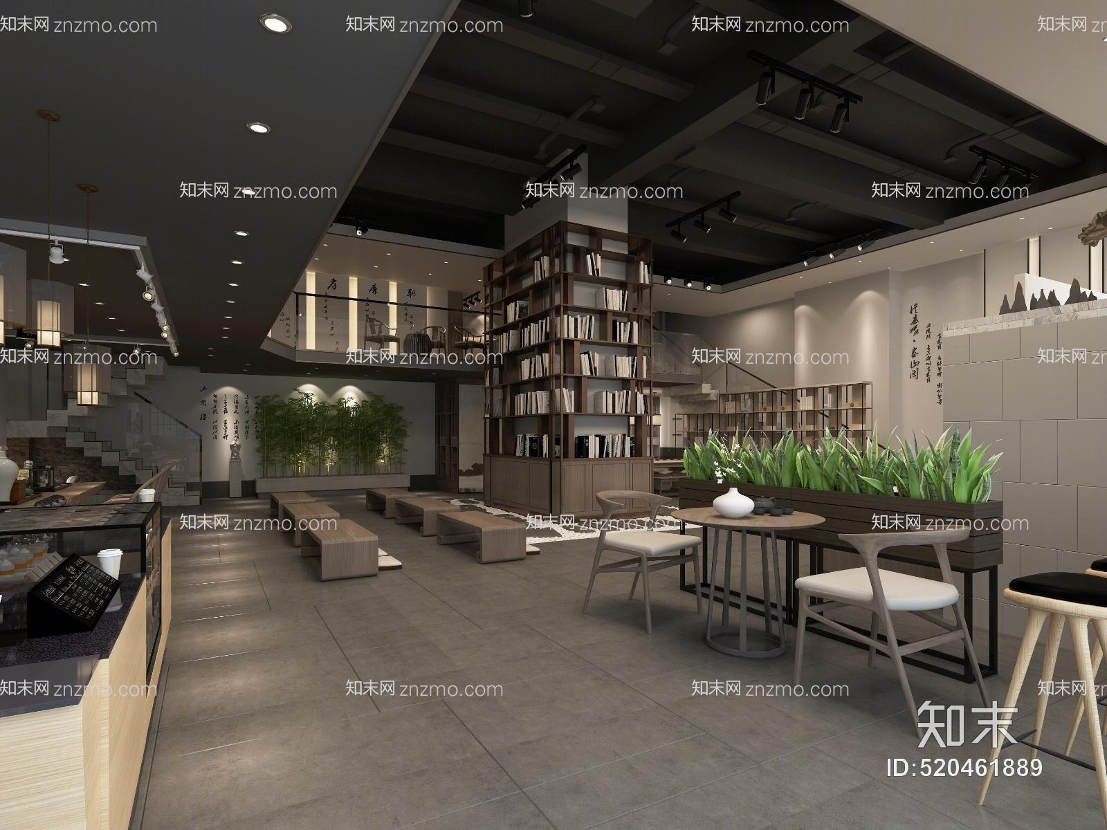 新中式学堂3D模型下载【ID:520461889】