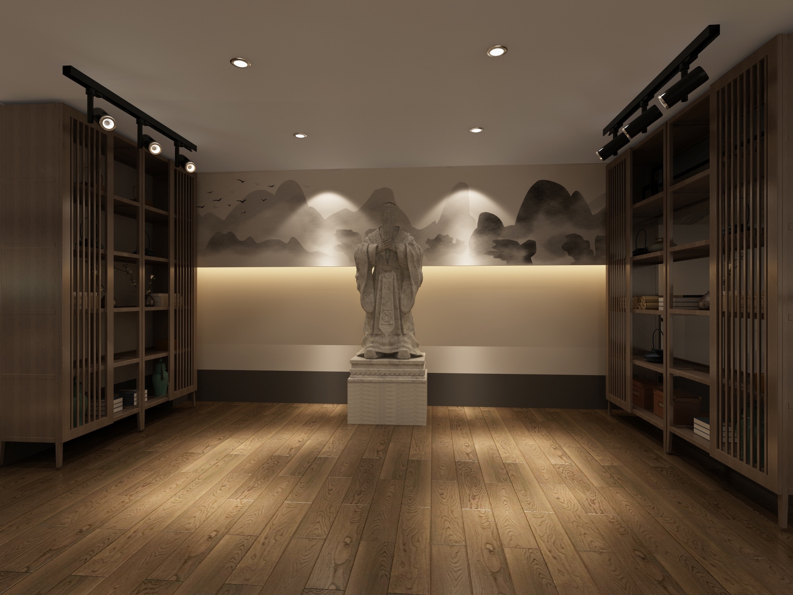 新中式学堂3D模型下载【ID:520461889】_知末3d模型网