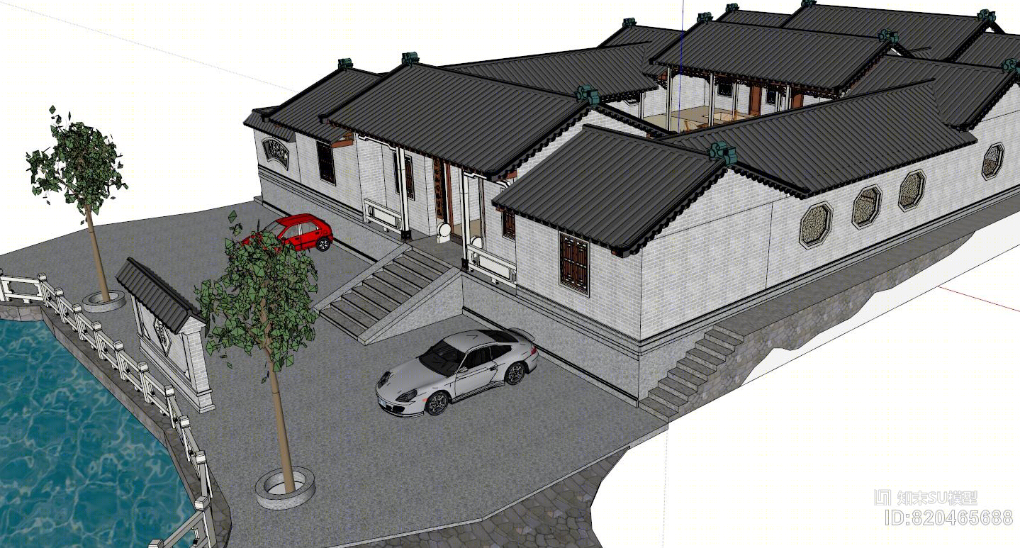 中式+古建+四合院SU模型下载【ID:820465688】