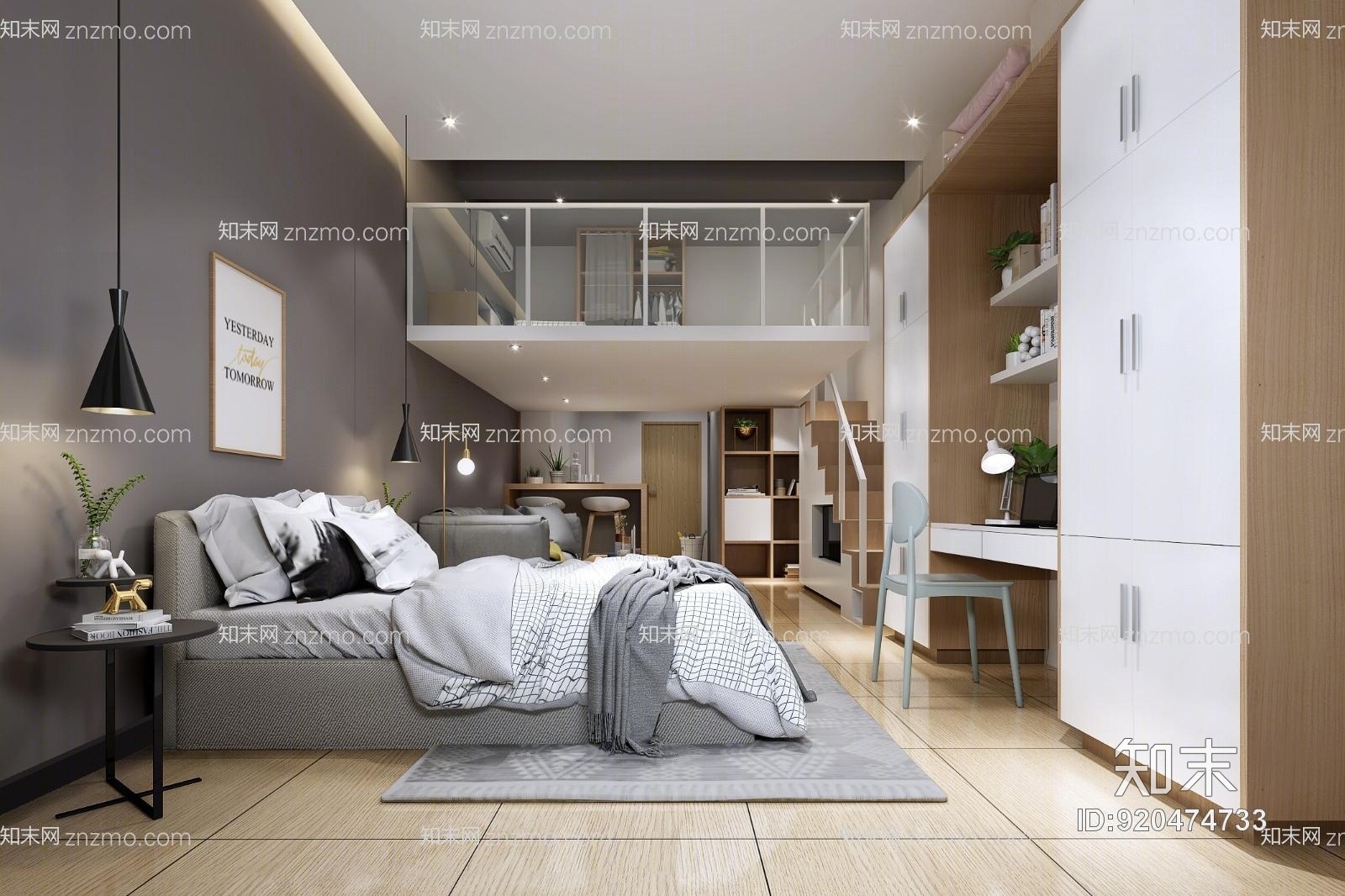 北欧loft双层公寓3D模型下载【ID:920474733】