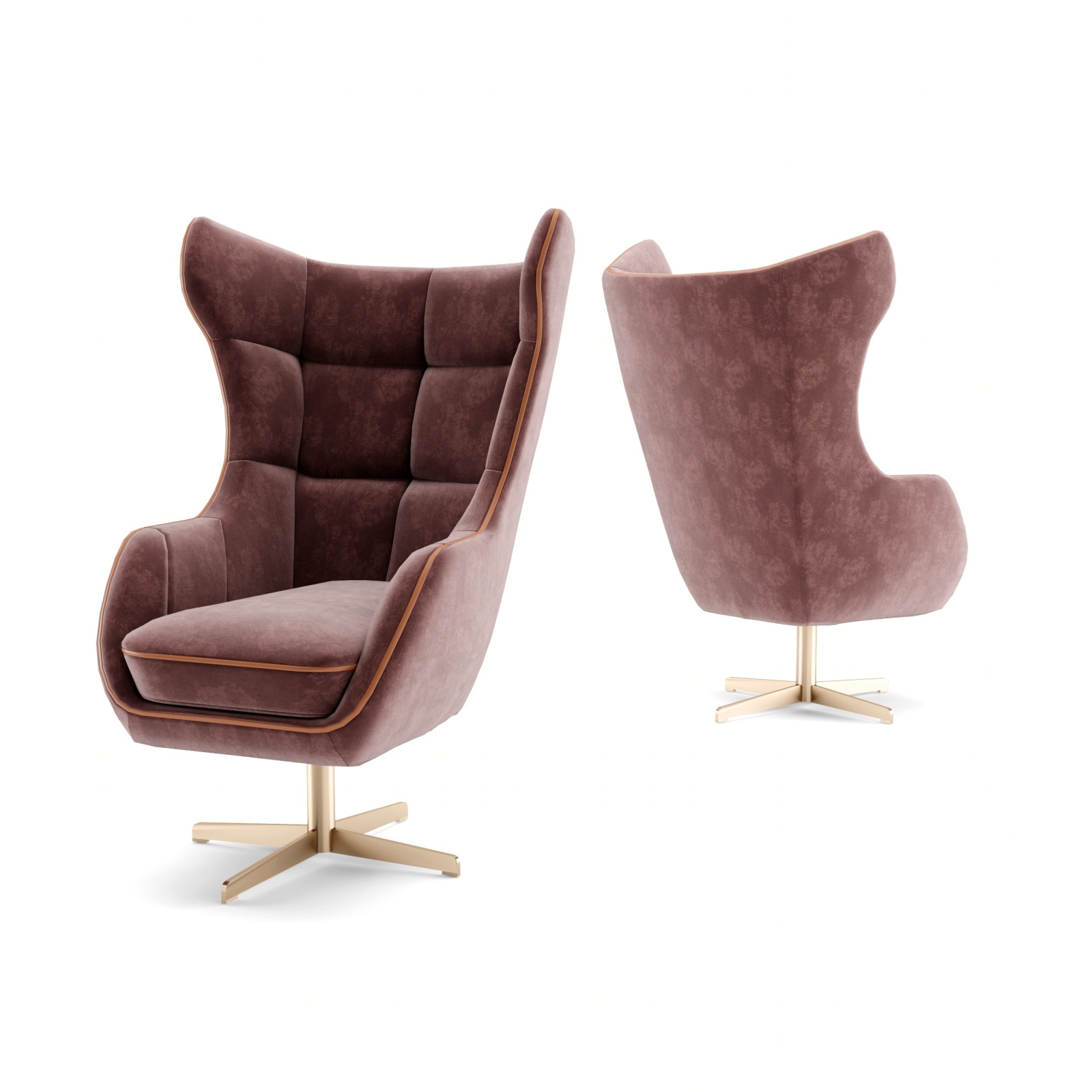 现代天鹅绒休闲椅椅子模型3D模型下载【ID:220474477】