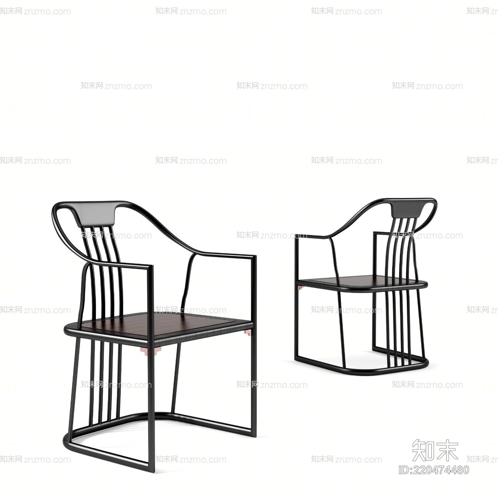 新中式圈椅椅子模型3D模型下载【ID:220474480】