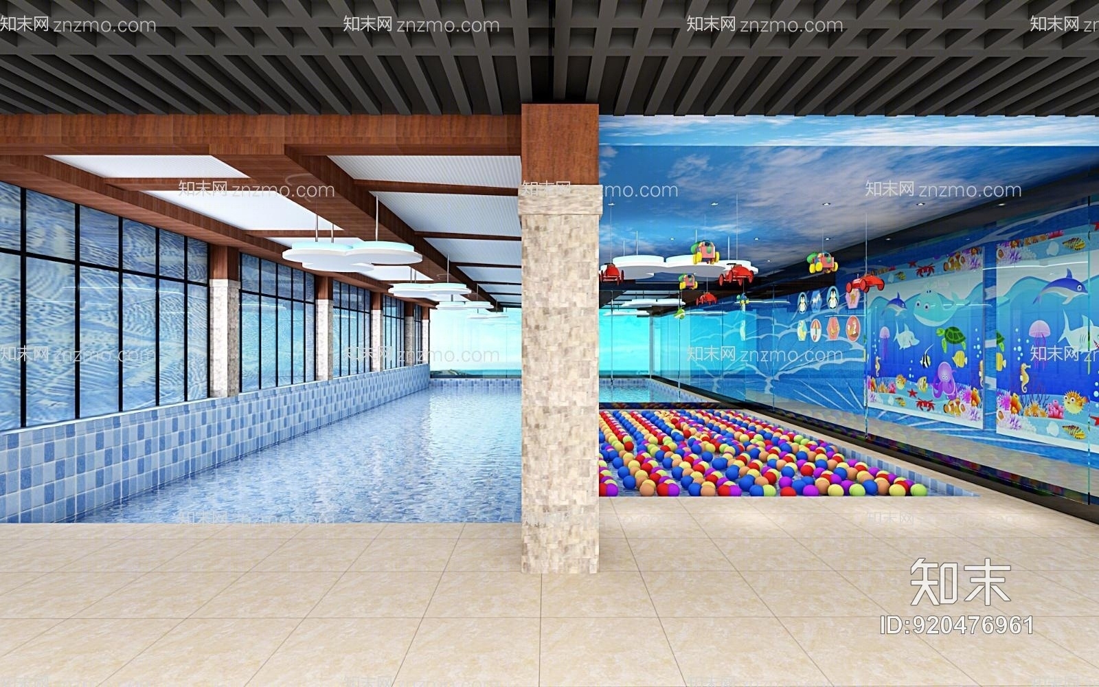 工业风游泳馆3D模型下载【ID:920476961】
