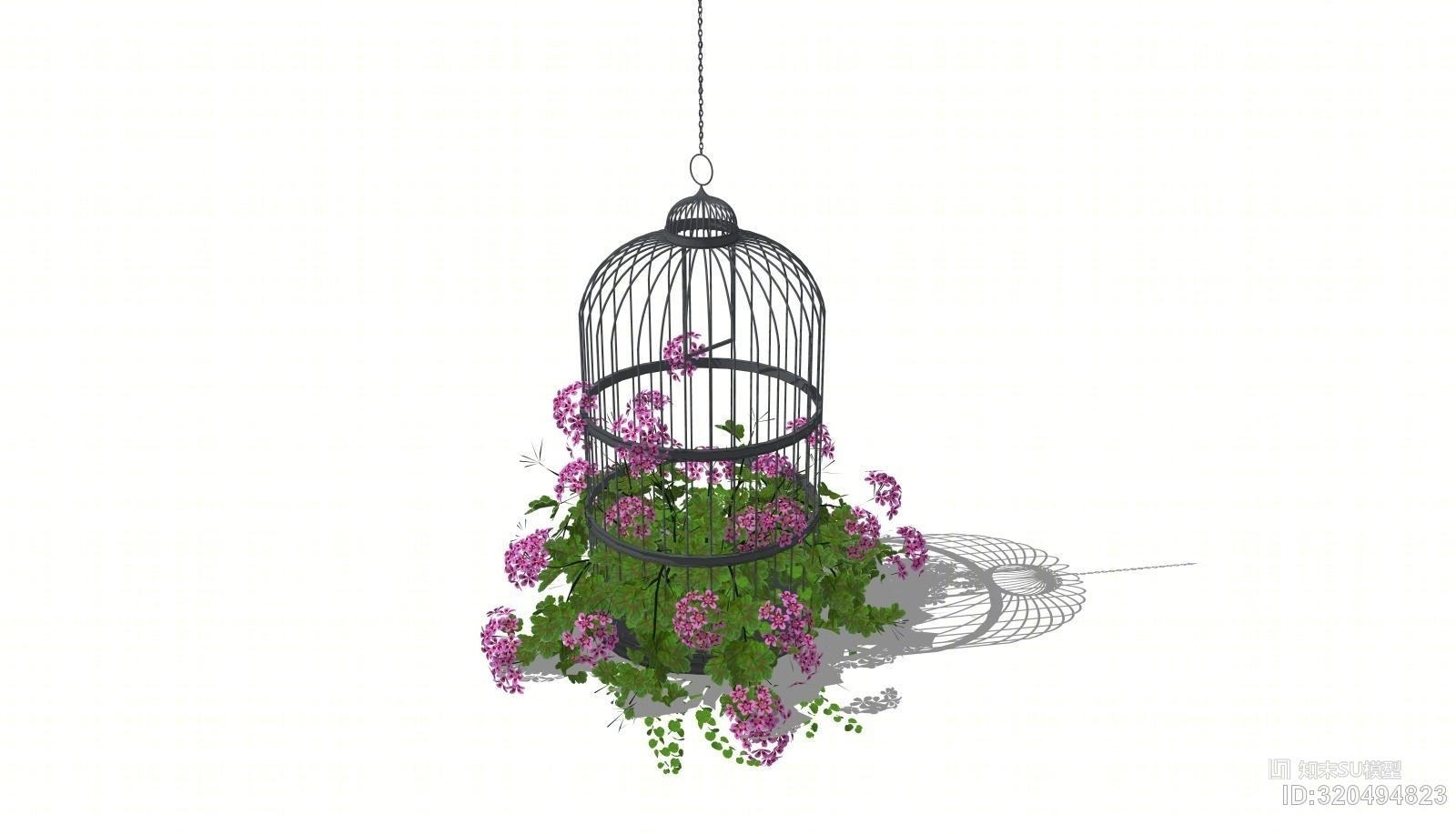 后现代鸟笼吊灯SU模型下载【ID:320494823】