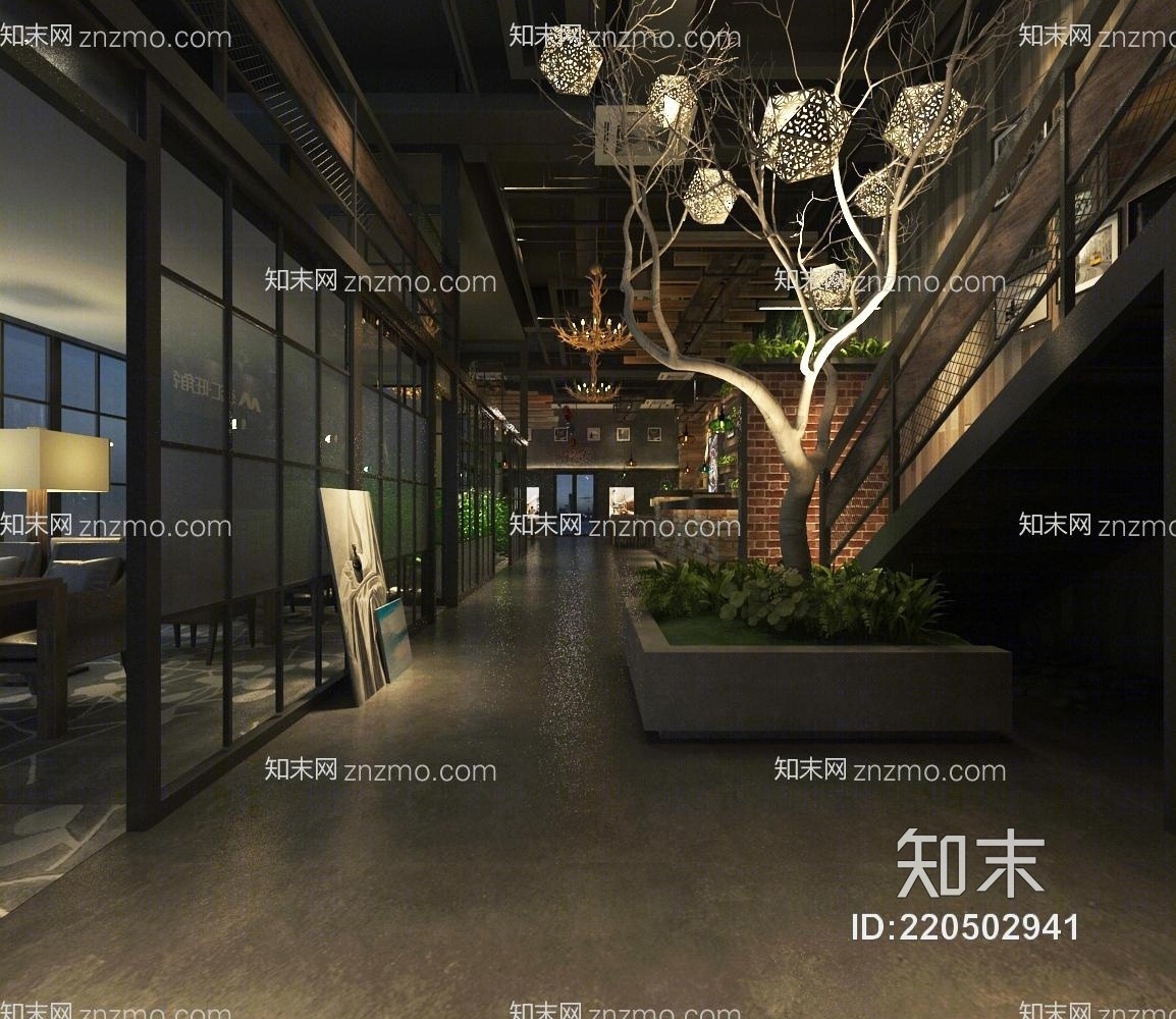 现代餐厅3D模型下载【ID:220502941】