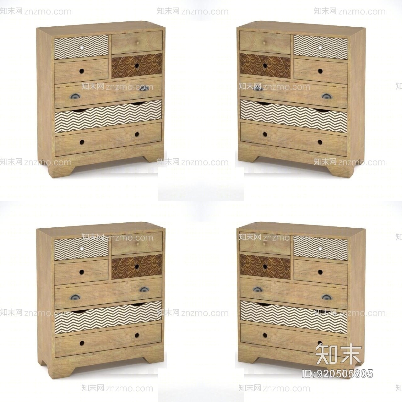 五斗柜模型组合3D模型下载【ID:920505805】