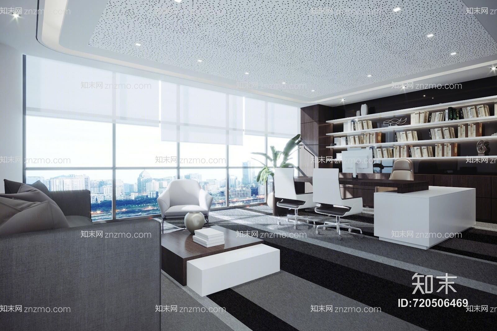 现代办公室模型3D模型下载【ID:720506469】