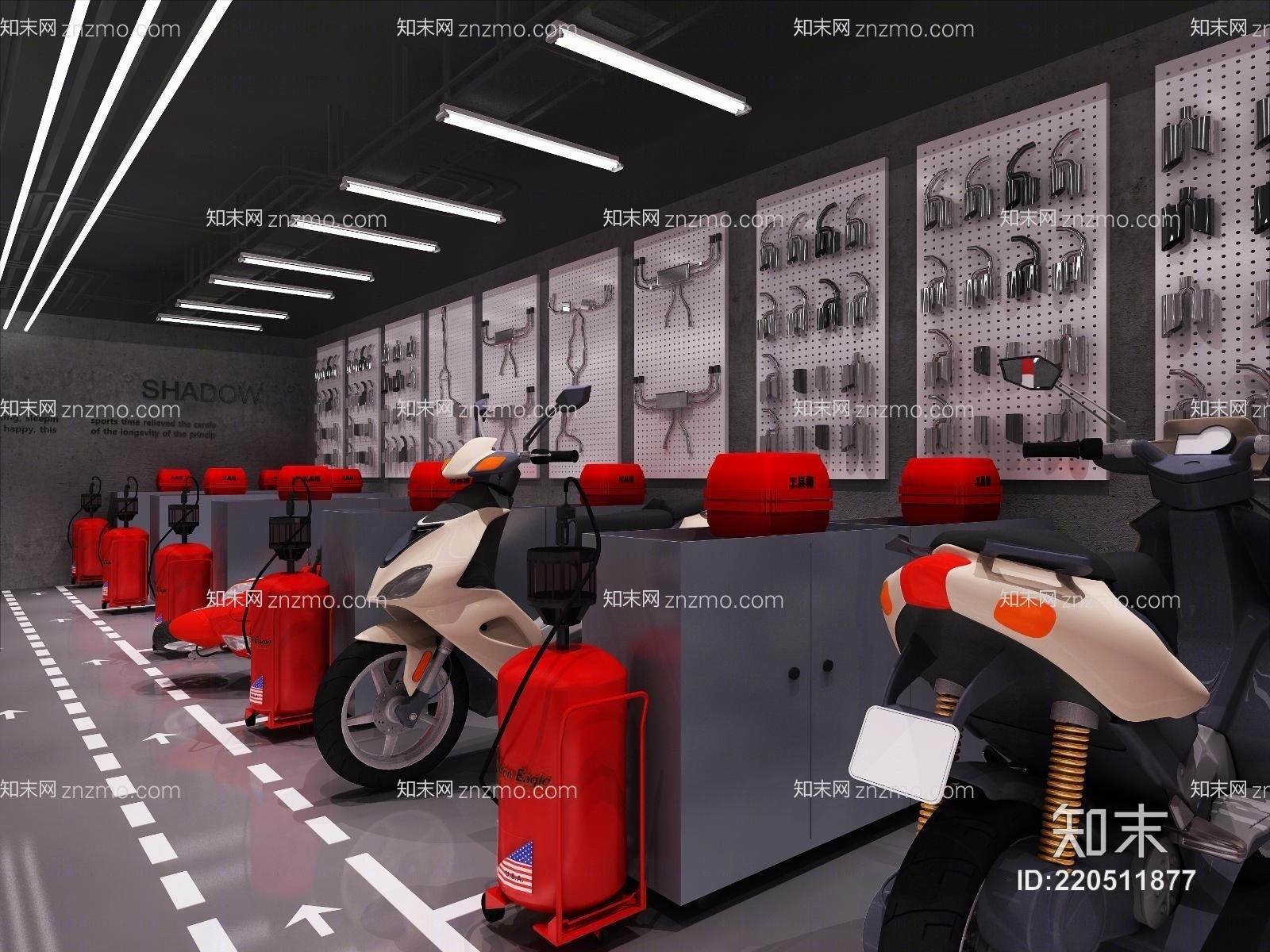 工业风电动车展厅3D模型下载【ID:220511877】