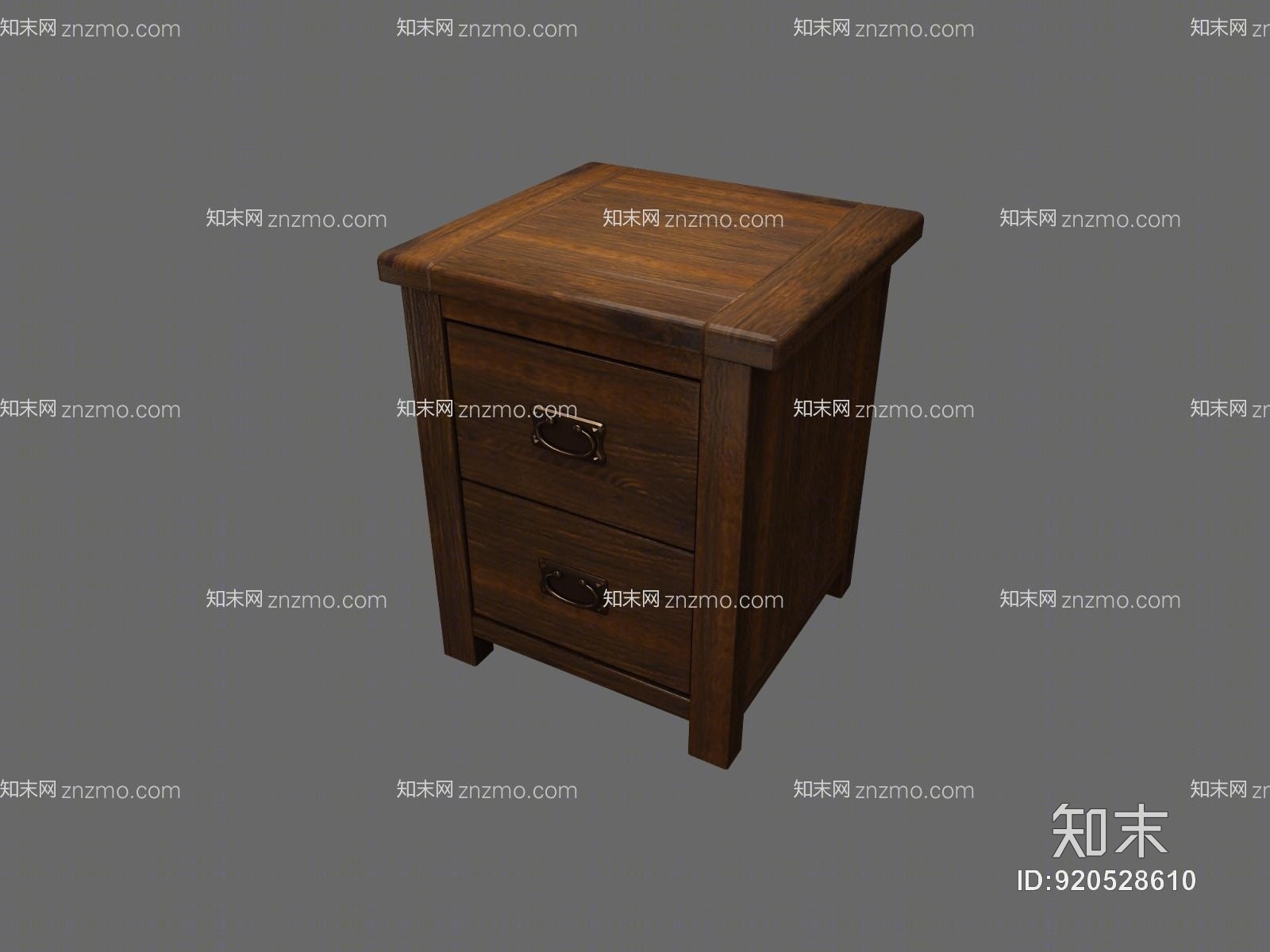 美式简约床头柜3D模型下载【ID:920528610】