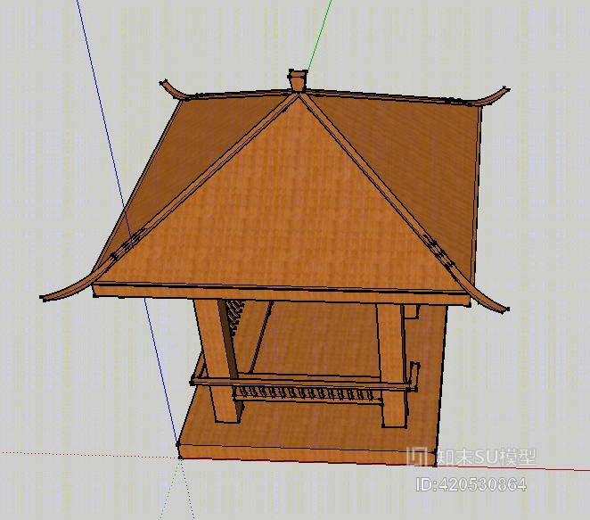新中式景观亭SU模型下载【ID:420530864】
