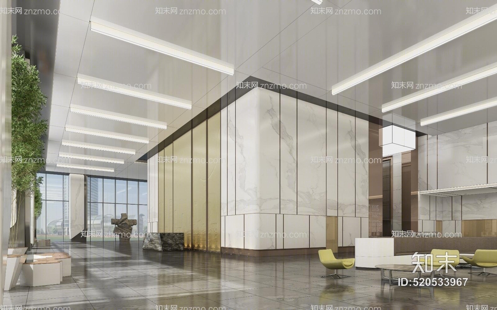 现代写字楼3D模型下载【ID:520533967】