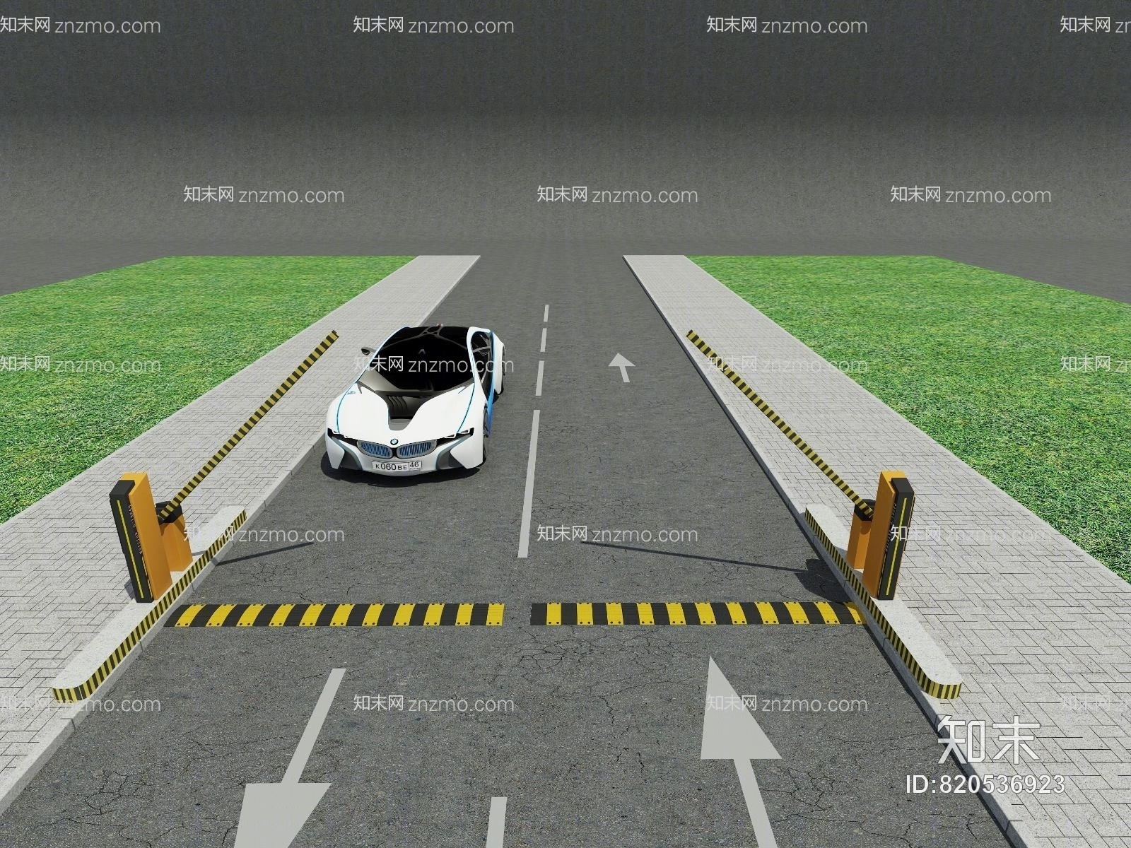 拦车杆3D模型下载【ID:820536923】