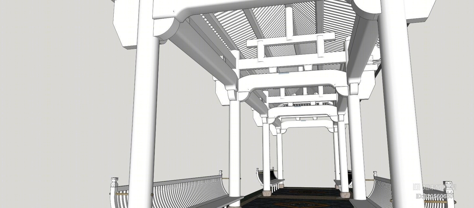 古建筑-亭-长廊SU模型下载【ID:820560650】