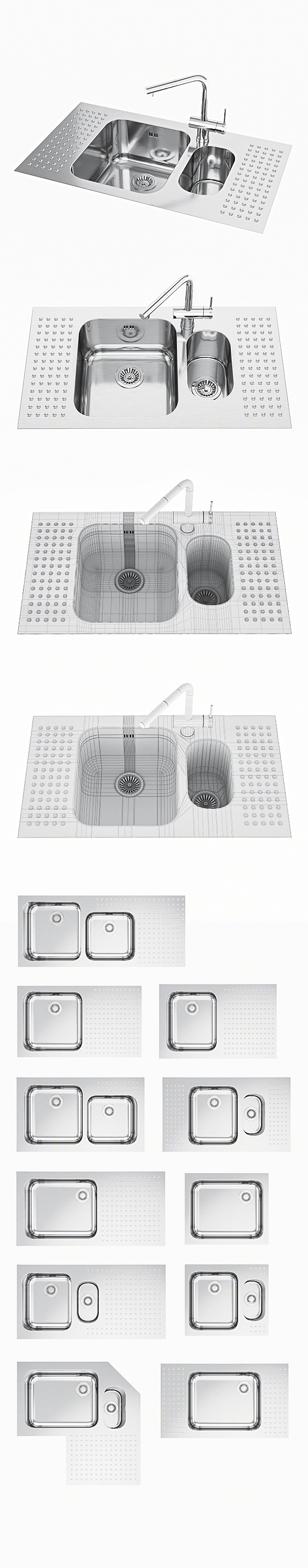 现代厨房水槽3D模型下载【ID:920636955】