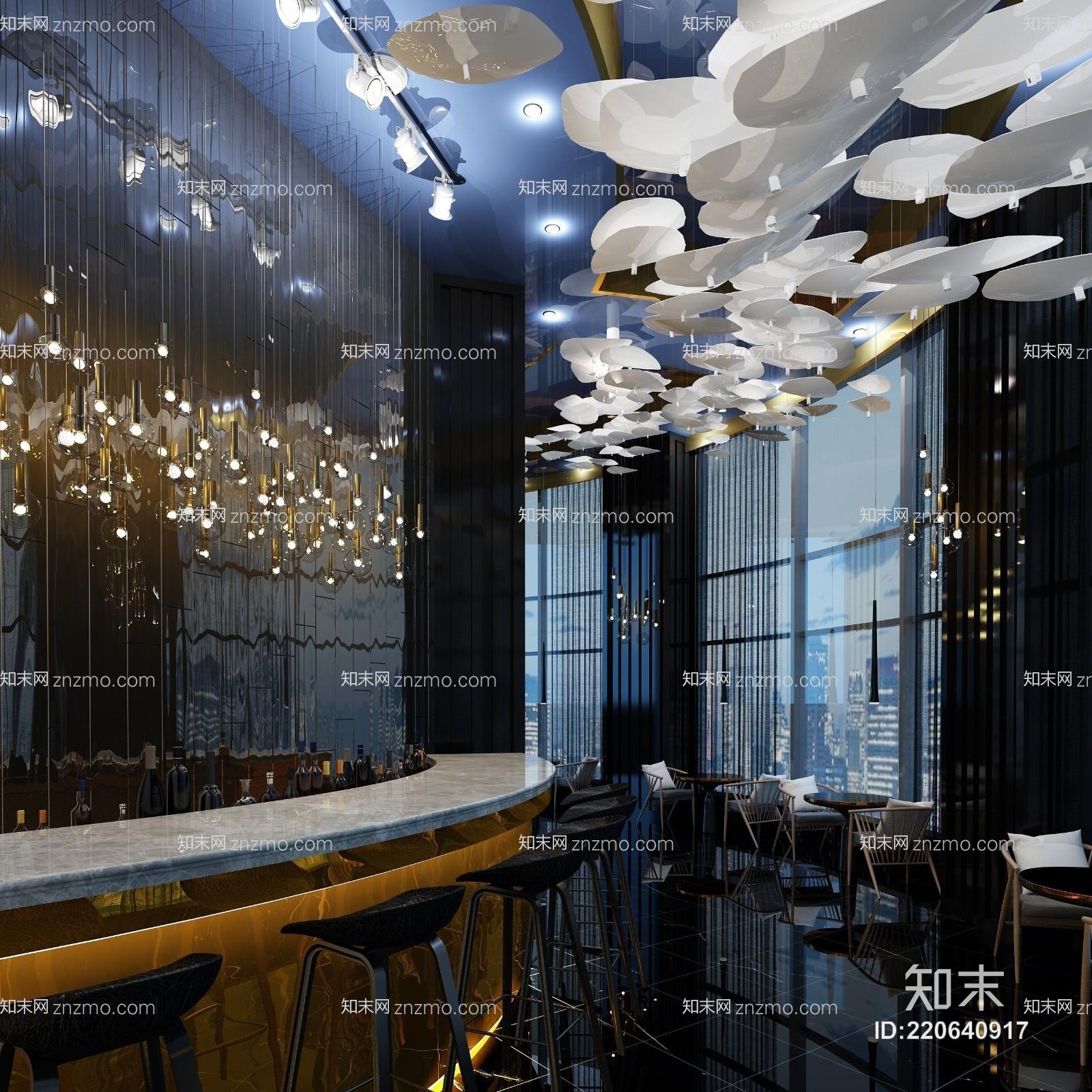 现代西餐厅3D模型下载【ID:220640917】