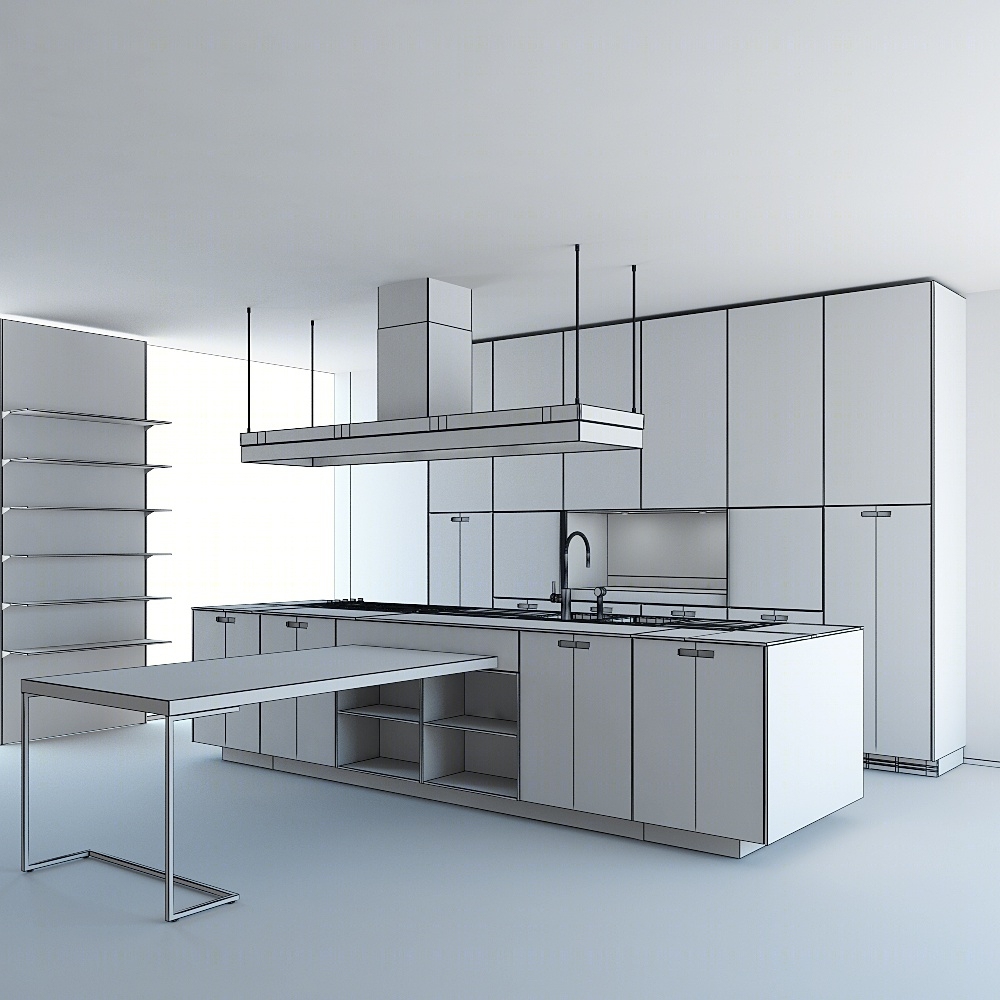 家居厨房模型3d模型下载【id:520645060】