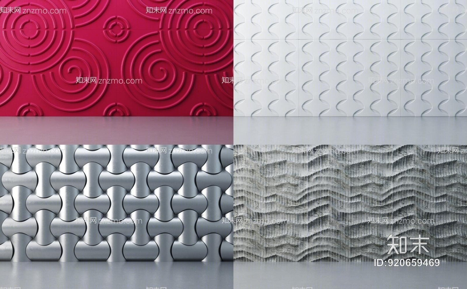 现代软包装饰墙3D模型下载【ID:920659469】