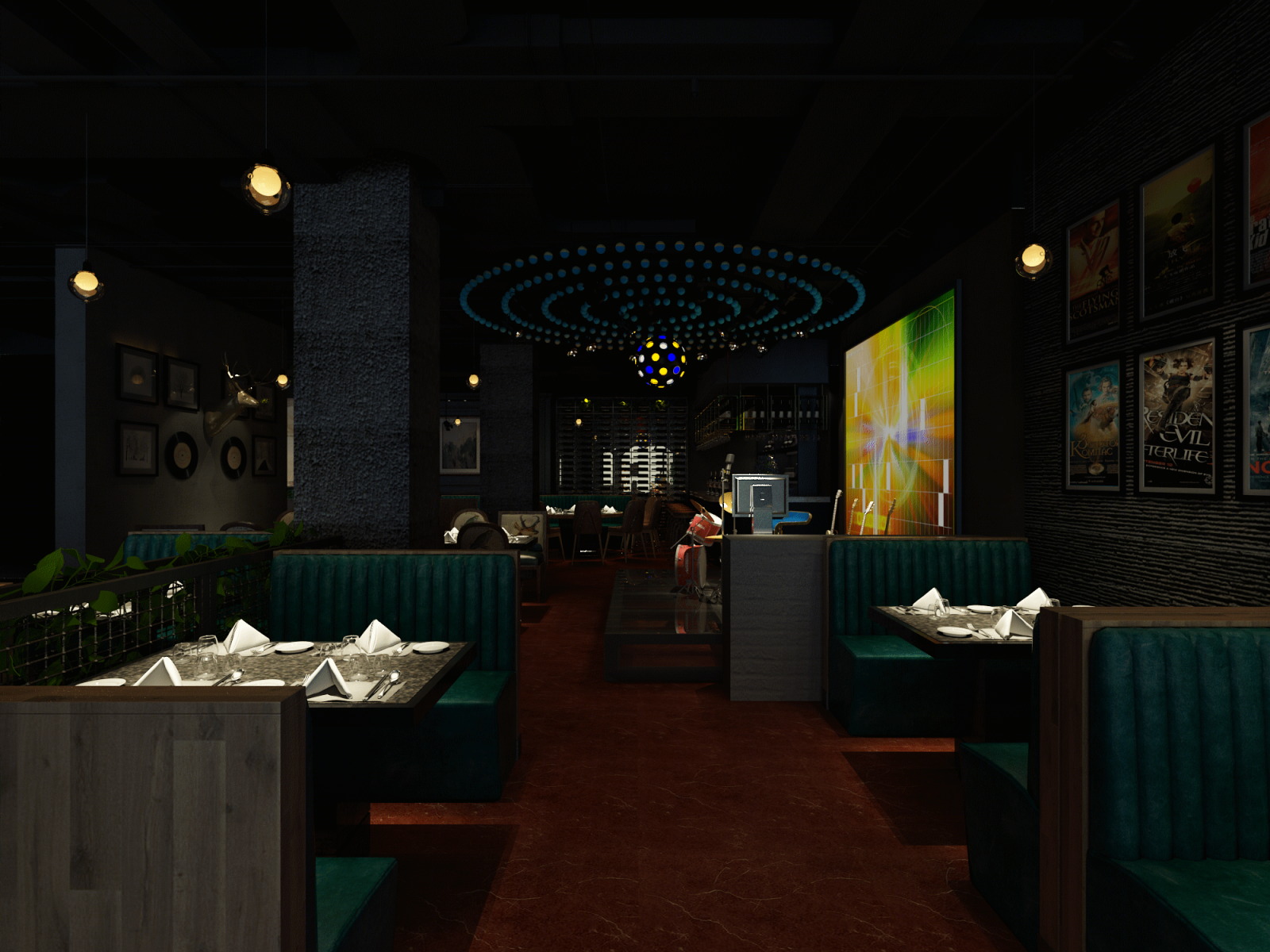 现代西餐厅3D模型下载【ID:720660926】