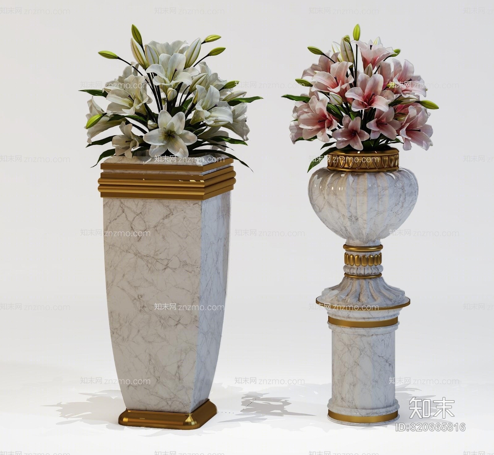 室内植物盆景组合3D模型下载【ID:320665816】