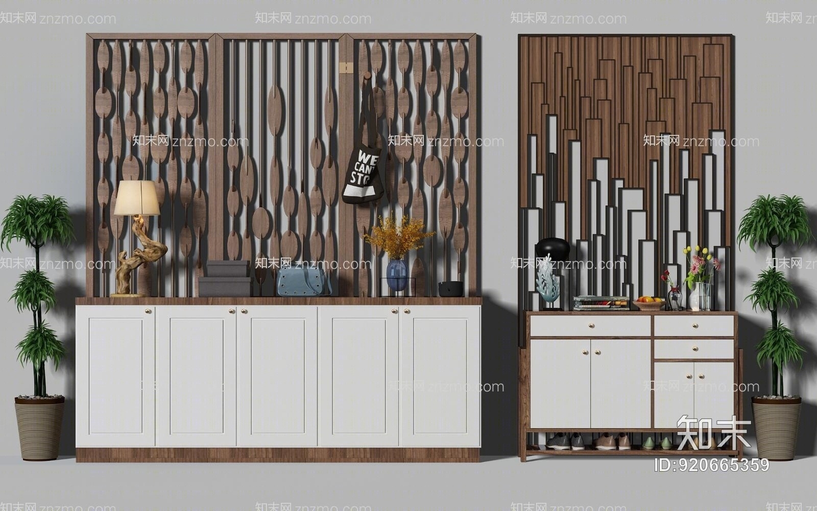 北欧鞋柜模型3D模型下载【ID:920665359】