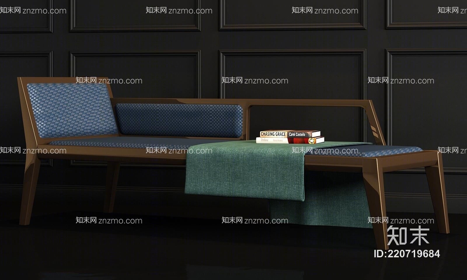 新中式布艺躺椅3D模型下载【ID:220719684】