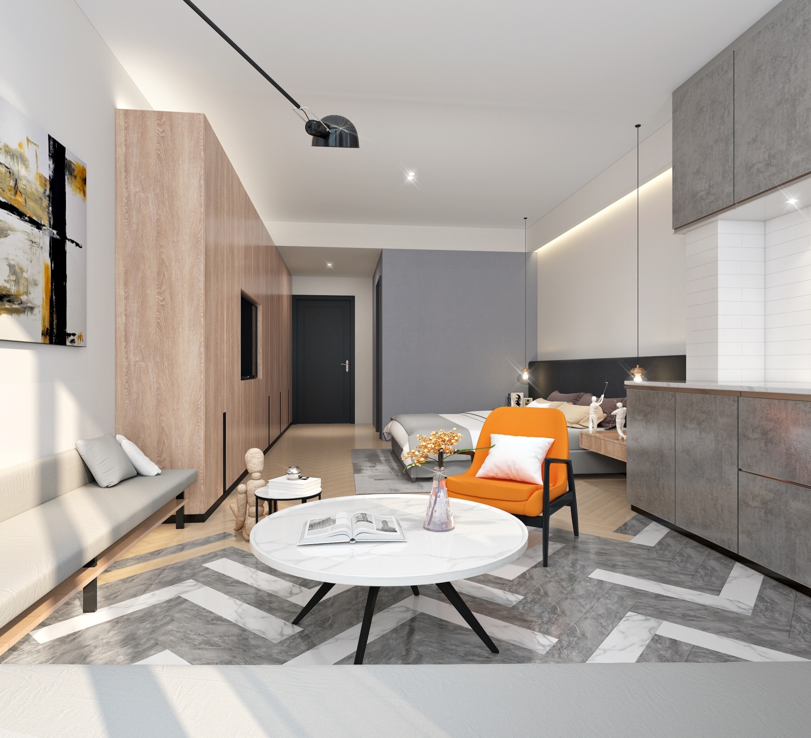 现代单身公寓3D模型下载【ID:920729798】