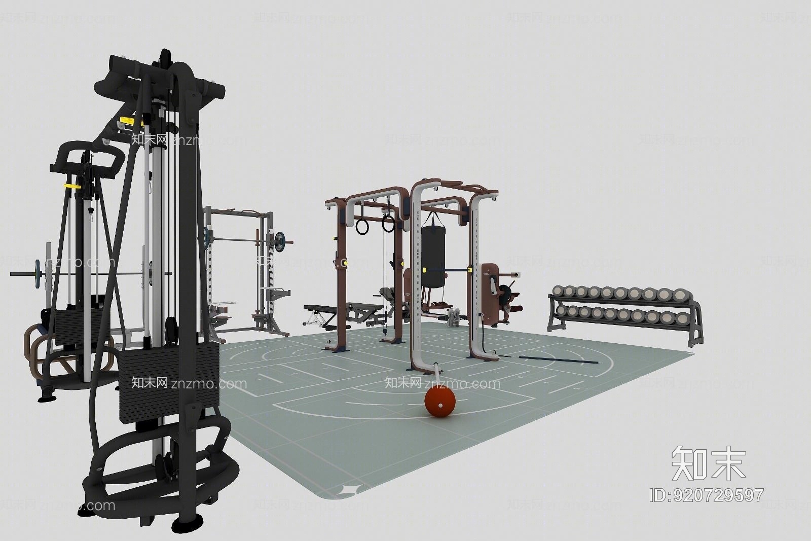 泰诺健Technogym综合训练器3D模型下载【ID:920729597】