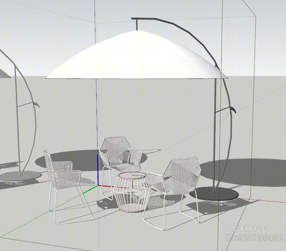 现代铁艺商业外摆SU模型下载【ID:920758482】