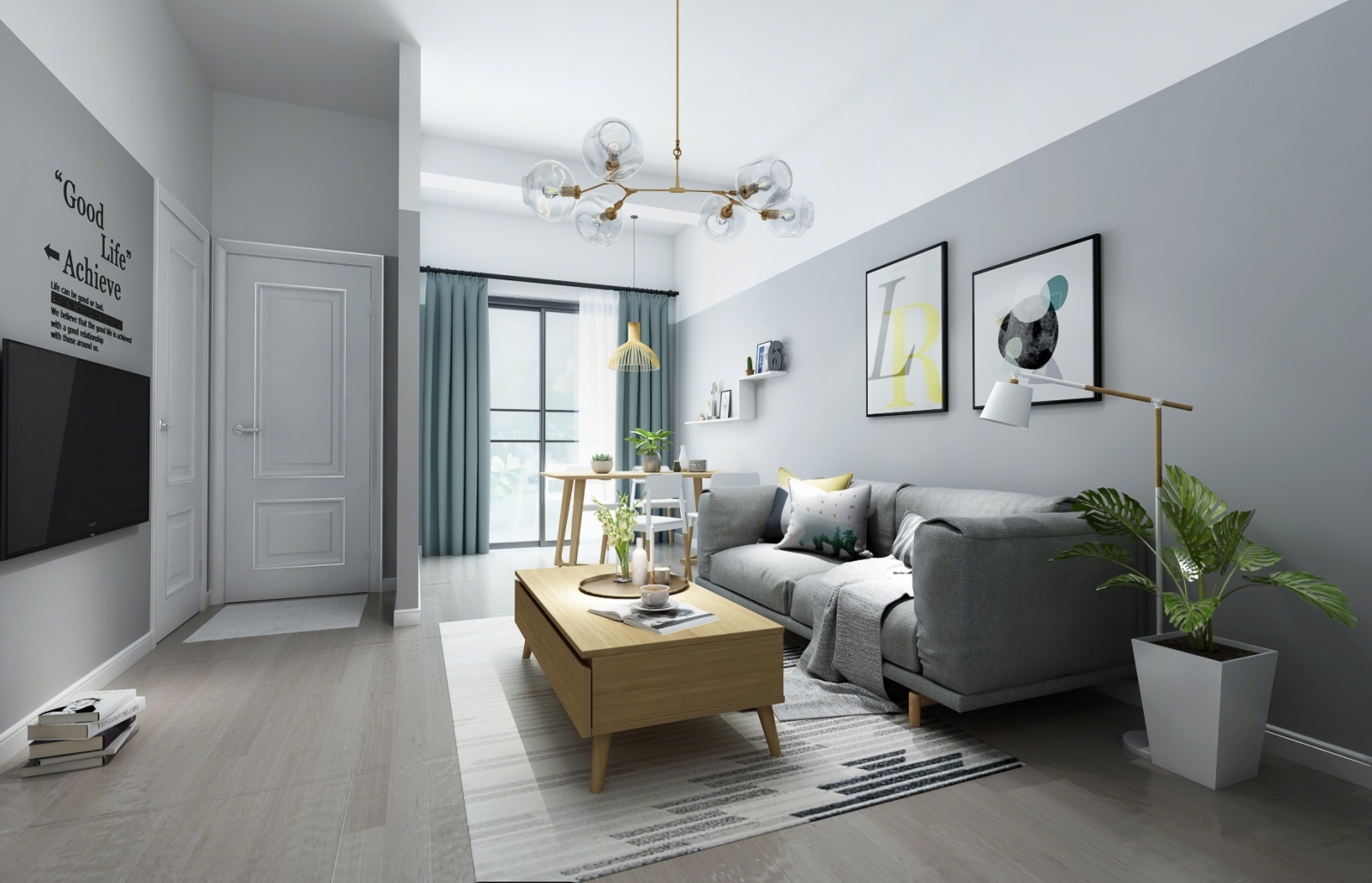 北欧单身公寓3D模型下载【ID:920762716】