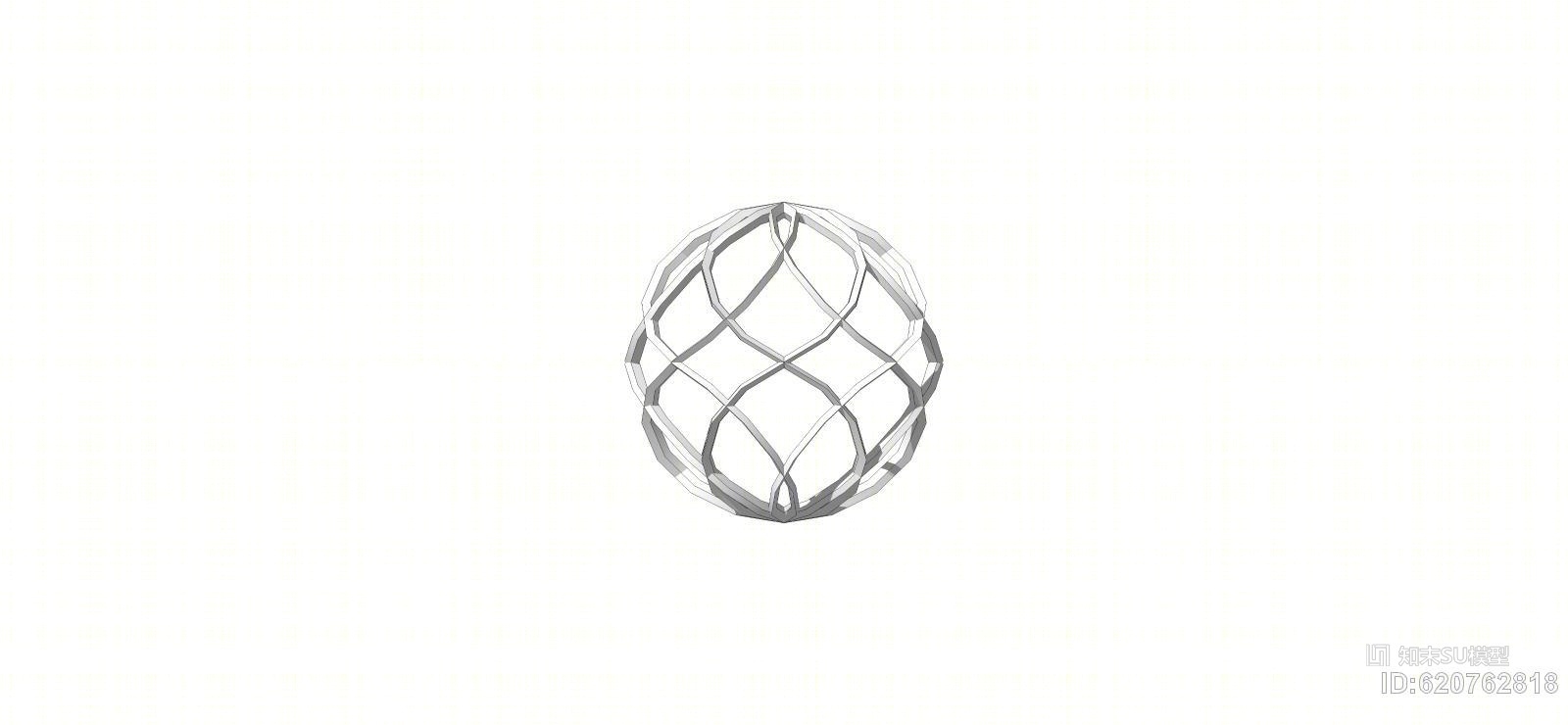 球形网状雕塑SU模型下载【ID:620762818】