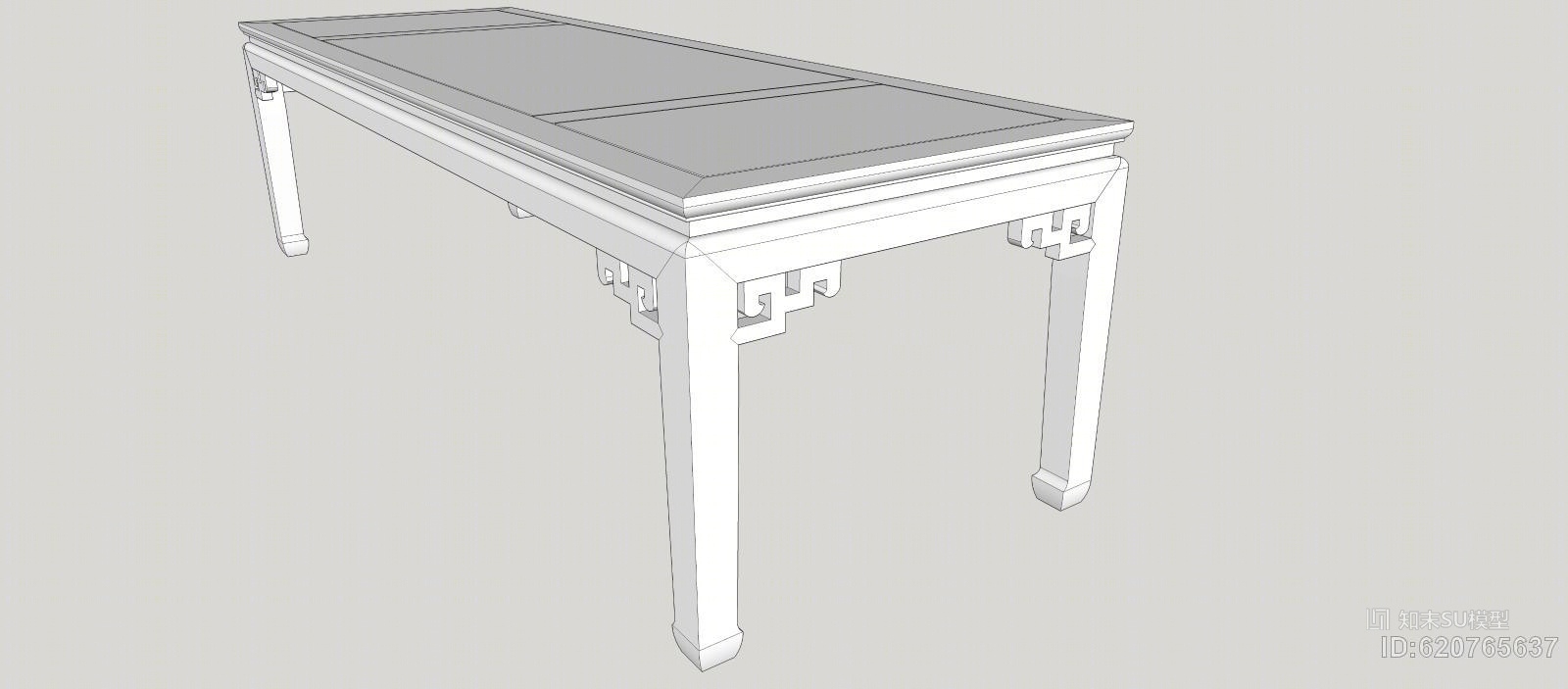 中式-长方桌SU模型下载【ID:620765637】