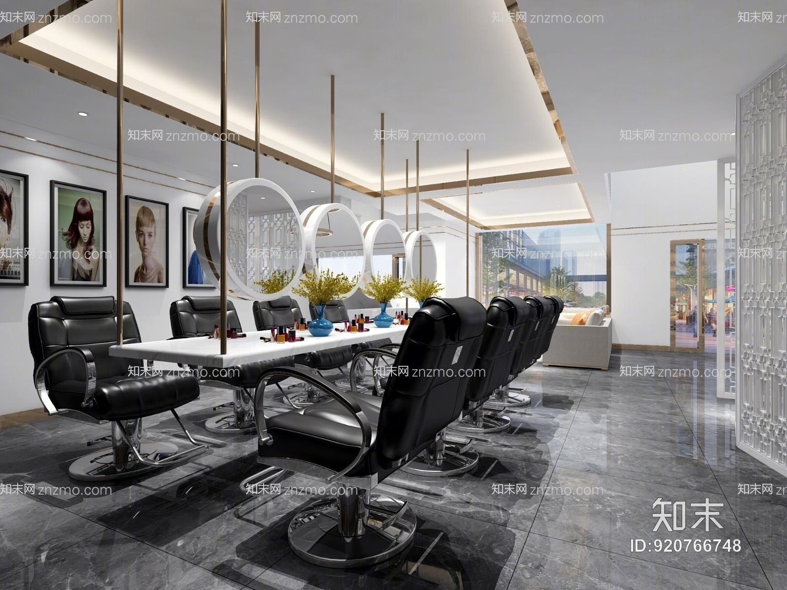 现代港式理发店3D模型下载【ID:920766748】