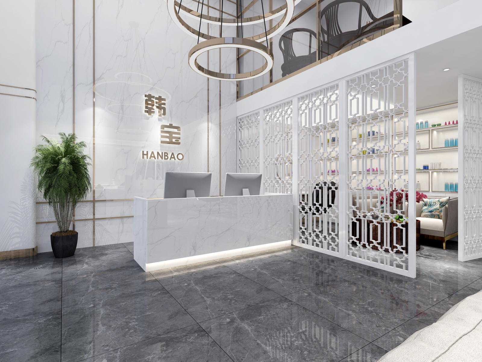 现代港式理发店3D模型下载【ID:920766748】