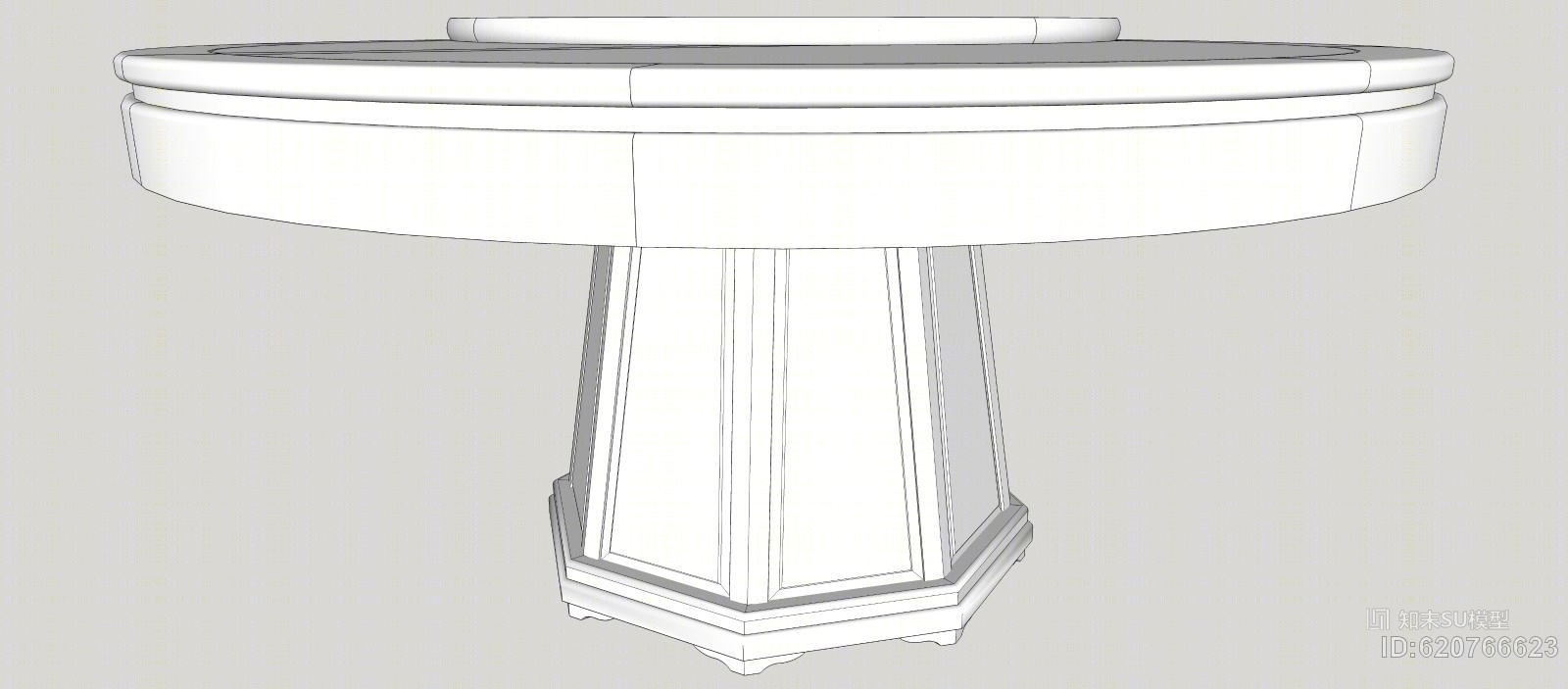 中式-八角底座-圆桌SU模型下载【ID:620766623】