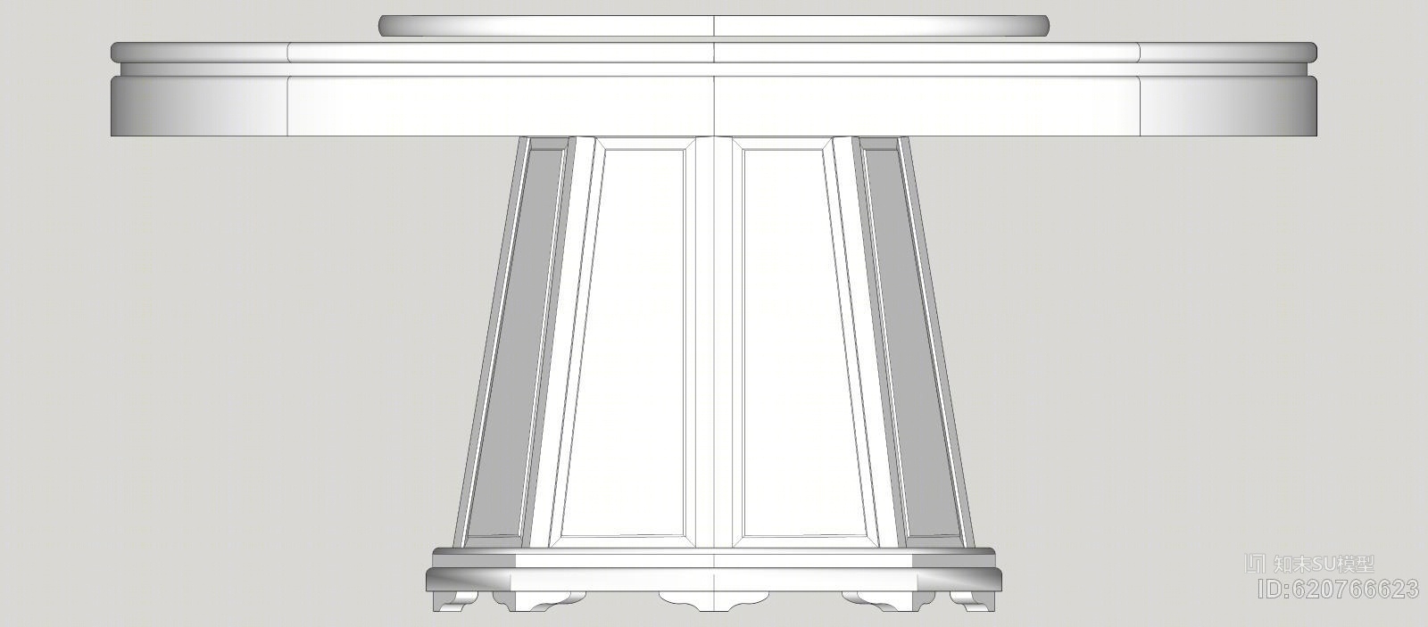中式-八角底座-圆桌SU模型下载【ID:620766623】