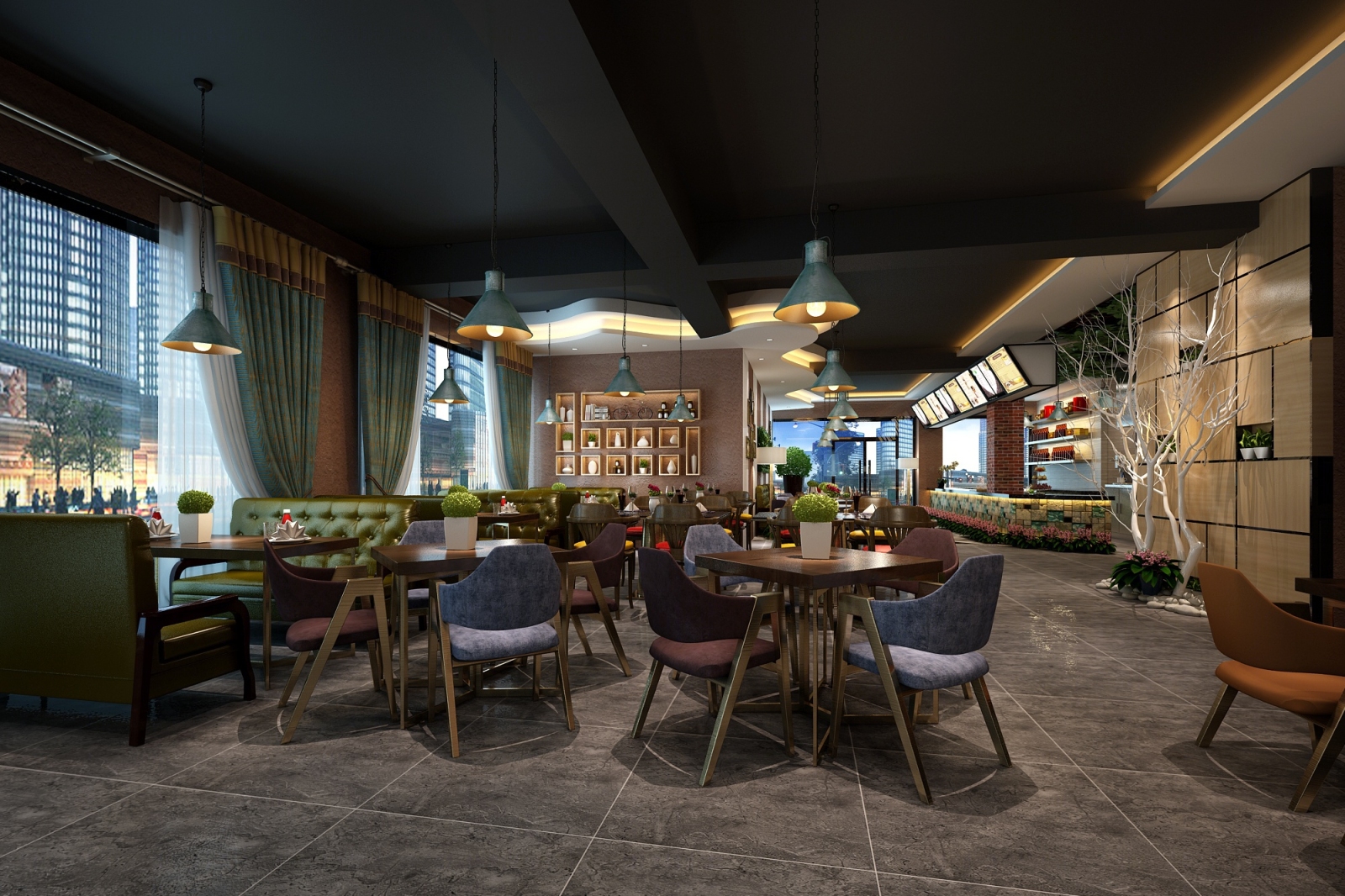 现代西餐厅3D模型下载【ID:720768900】