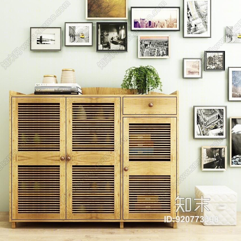 北欧鞋柜相框鞋子饰品模型3D模型下载【ID:920773390】