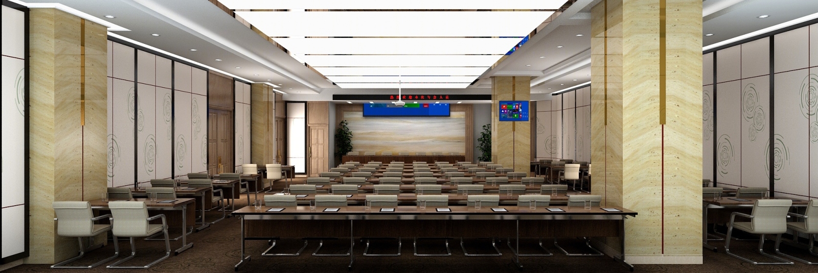 现代新中式会议室3D模型下载【ID:520776053】