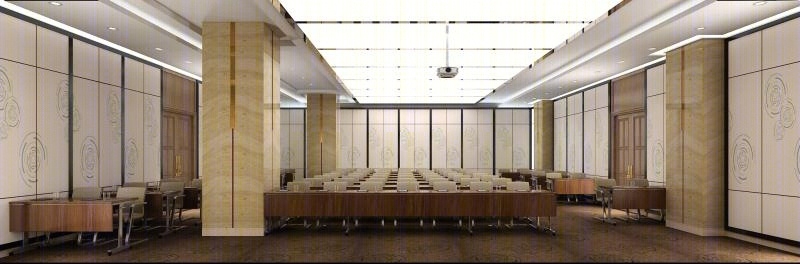 现代新中式会议室3D模型下载【ID:520776053】